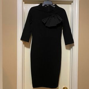 Black body contouring dress with bow